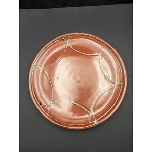 Handmade Decorative Terracotta Brown Serving Plate Dish Glossy Unsigned 14"